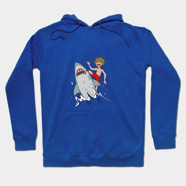 Jump the Shark Hoodie by RobKingIllustration